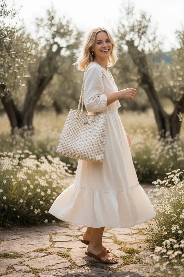 Goddess — White with Gold weaving